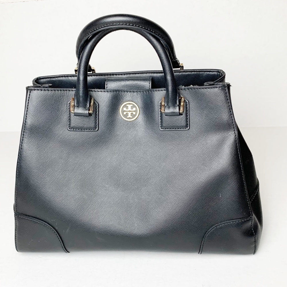 Tory Burch Black Robinson Triangle Tote